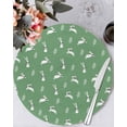 thumbnail image 1 of 13 Inch Round Placemats Set of 4, Green Spring Easter Non Slip Heat Insulation PP Table Mats, Cute Bunny Botanical Washable Place Mats for Kitchen Dining Party Table Decor, 1 of 7