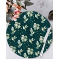 thumbnail image 1 of 13 Inch Round Placemats Set of 4, Green Summer Botanical Non Slip Heat Insulation PP Table Mats, Spring Floral Birds Farmhouse Washable Place Mats for Kitchen Dining Party Table Decor, 1 of 7