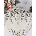 thumbnail image 1 of 13 Inch Round Placemats Set of 4, Grey Eucalyptus Non Slip Heat Insulation PP Table Mats, Farmhouse Weeping Leaves on Linen Washable Place Mats for Kitchen Dining Party Table Decor, 1 of 7