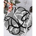 thumbnail image 1 of 13 Inch Round Placemats Set of 4, Grey Geometric Non Slip Heat Insulation PP Table Mats, Retro Black White Abstract Striped Lines Washable Place Mats for Kitchen Dining Party Table Decor, 1 of 7