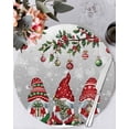 thumbnail image 1 of 13 Inch Round Placemats Set of 4, Grey Gnomes Christmas Non Slip Heat Insulation PP Table Mats, Xmas Ball Gifts Snowflake Washable Place Mats for Kitchen Dining Party Table Decor, 1 of 7