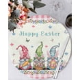 thumbnail image 1 of 13 Inch Round Placemats Set of 4, Happy Easter Non Slip Heat Insulation PP Table Mats, Funny Gnomes Rabbits Colorful Eggs Plaid Washable Place Mats for Kitchen Dining Party Table Decor, 1 of 7