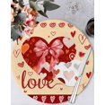thumbnail image 1 of 13 Inch Round Placemats Set of 4, Happy Valentine's Day Non Slip Heat Insulation PP Table Mats, Yellow Love Hearts Romantic Washable Place Mats for Kitchen Dining Party Table Decor, 1 of 7