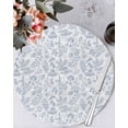 thumbnail image 1 of 13 Inch Round Placemats Set of 4, Light Blue Dandelion Non Slip Heat Insulation PP Table Mats, Spring Flowers Modern Minimalist Washable Place Mats for Kitchen Dining Party Table Decor, 1 of 7