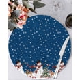 thumbnail image 1 of 13 Inch Round Placemats Set of 4, Navy Blue Christmas Non Slip Heat Insulation PP Table Mats, Snowman Snowflake Xmas Tree Ball Elk Washable Place Mats for Kitchen Dining Party Table Decor, 1 of 7