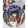 thumbnail image 1 of 13 Inch Round Placemats Set of 4, Navy Blue Christmas Snowman Non Slip Heat Insulation PP Table Mats, Xmas Tree Snowflake Botanical Washable Place Mats for Kitchen Dining Party Table Decor, 1 of 7