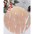 thumbnail image 1 of 13 Inch Round Placemats Set of 4, Orange Ombre Non Slip Heat Insulation PP Table Mats, Farmhouse Stripes Modern Abstract Art Washable Place Mats for Kitchen Dining Party Table Decor, 1 of 7