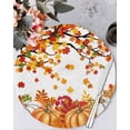 thumbnail image 1 of 13 Inch Round Placemats Set of 4, Orange Pumpkins Fall Non Slip Heat Insulation PP Table Mats, Maple Leaf Thanksgiving Botanical Washable Place Mats for Kitchen Dining Party Table Decor, 1 of 7
