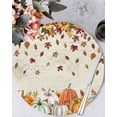 thumbnail image 1 of 13 Inch Round Placemats Set of 4, Orange Pumpkins Fall Non Slip Heat Insulation PP Table Mats, Sunflower Leaves Washable Place Mats for Kitchen Dining Party Table Decor, 1 of 7