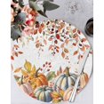 thumbnail image 1 of 13 Inch Round Placemats Set of 4, Orange Pumpkins Fall Non Slip Heat Insulation PP Table Mats, Thanksgiving Botanical Autumn Washable Place Mats for Kitchen Dining Party Table Decor, 1 of 7