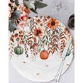 thumbnail image 1 of 13 Inch Round Placemats Set of 4, Orange Teal Fall Non Slip Heat Insulation PP Table Mats, Weeping Botanical Pumpkins Thanksgiving Washable Place Mats for Kitchen Dining Party Table Decor, 1 of 7