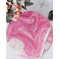 thumbnail image 1 of 13 Inch Round Placemats Set of 4, Pink Marble Non Slip Heat Insulation PP Table Mats, Modern Ombre Abstract Fluid Aesthetic Art Washable Place Mats for Kitchen Dining Party Table Decor, 1 of 7