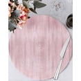 thumbnail image 1 of 13 Inch Round Placemats Set of 4, Pink Non Slip Heat Insulation PP Table Mats, Modern Abstract Art Ombre Striped Washable Place Mats for Kitchen Dining Party Table Decor, 1 of 7