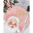 thumbnail image 1 of 13 Inch Round Placemats Set of 4, Pink Santa Christmas Non Slip Heat Insulation PP Table Mats, Merry Christmas Snowflake Washable Place Mats for Kitchen Dining Party Table Decor, 1 of 7
