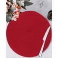 thumbnail image 1 of 13 Inch Round Placemats Set of 4, Pure Red Non Slip Heat Insulation PP Table Mats, Simple Solid Color Washable Place Mats for Kitchen Dining Party Table Decor, 1 of 7