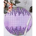thumbnail image 1 of 13 Inch Round Placemats Set of 4, Purple Lavender Non Slip Heat Insulation PP Table Mats, Spring Watercolor Wildflowers Plant Plaid Washable Place Mats for Kitchen Dining Party Table Decor, 1 of 7