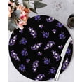 thumbnail image 1 of 13 Inch Round Placemats Set of 4, Purple Olive Fruits Non Slip Heat Insulation PP Table Mats, Spring Farm Branches Leaves Plants Black Washable Place Mats for Kitchen Dining Party Table Decor, 1 of 7