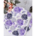 thumbnail image 1 of 13 Inch Round Placemats Set of 4, Purple Ombre Spring Floral Non Slip Heat Insulation PP Table Mats, Summer Botanical Flowers Washable Place Mats for Kitchen Dining Party Table Decor, 1 of 7