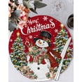 thumbnail image 1 of 13 Inch Round Placemats Set of 4, Red Christmas Snowman Non Slip Heat Insulation PP Table Mats, Xmas Tree Snowflake Botanical Washable Place Mats for Kitchen Dining Party Table Decor, 1 of 7