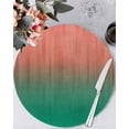 thumbnail image 1 of 13 Inch Round Placemats Set of 4, Red Green Ombre Non Slip Heat Insulation PP Table Mats, Modern Art Gradient Orange Washable Place Mats for Kitchen Dining Party Table Decor, 1 of 7