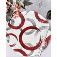 thumbnail image 1 of 13 Inch Round Placemats Set of 4, Red Grey Non Slip Heat Insulation PP Table Mats, Geometric Circle Modern Abstract Simple Art Washable Place Mats for Kitchen Dining Party Table Decor, 1 of 7