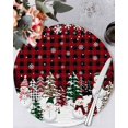 thumbnail image 1 of 13 Inch Round Placemats Set of 4, Red Plaid Christmas Non Slip Heat Insulation PP Table Mats, Snowman Xmas Tree Winter Snowflake Washable Place Mats for Kitchen Dining Party Table Decor, 1 of 7