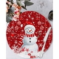 thumbnail image 1 of 13 Inch Round Placemats Set of 4, Red Snowman Christmas Non Slip Heat Insulation PP Table Mats, Xmas Balls Snowflake Washable Place Mats for Kitchen Dining Party Table Decor, 1 of 7