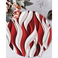 thumbnail image 1 of 13 Inch Round Placemats Set of 4, Red White Moire Non Slip Heat Insulation PP Table Mats, Modern Abstract Art Washable Place Mats for Kitchen Dining Party Table Decor, 1 of 7