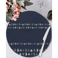 thumbnail image 1 of 13 Inch Round Placemats Set of 4, Rustic Botanical Non Slip Heat Insulation PP Table Mats, Japanese Herb on Black Simple Art Washable Place Mats for Kitchen Dining Party Table Decor, 1 of 7