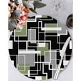 thumbnail image 1 of 13 Inch Round Placemats Set of 4, Sage Green Black Geometric Non Slip Heat Insulation PP Table Mats, Modern Abstract Art Block Washable Place Mats for Kitchen Dining Party Table Decor, 1 of 7
