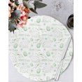 thumbnail image 1 of 13 Inch Round Placemats Set of 4, Sage Green Easter Non Slip Heat Insulation PP Table Mats, Watercolor Spring Bunny Eggs Washable Place Mats for Kitchen Dining Party Table Decor, 1 of 7