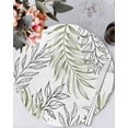 thumbnail image 1 of 13 Inch Round Placemats Set of 4, Sage Green Leaves Non Slip Heat Insulation PP Table Mats, Abstract Modern Geometric Lines Simple Art Washable Place Mats for Kitchen Dining Party Table Decor, 1 of 7