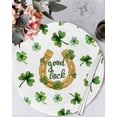 thumbnail image 1 of 13 Inch Round Placemats Set of 4, Saint Patrick's Day Non Slip Heat Insulation PP Table Mats, Horseshoe Green Botanical Clovers Leaf Washable Place Mats for Kitchen Dining Party Table Decor, 1 of 7