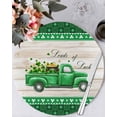 thumbnail image 1 of 13 Inch Round Placemats Set of 4, Saint Patrick's Day Non Slip Heat Insulation PP Table Mats, Luck Leaves Car Grey Wooden Plaid Washable Place Mats for Kitchen Dining Party Table Decor, 1 of 7