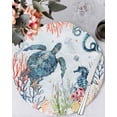 thumbnail image 1 of 13 Inch Round Placemats Set of 4, Sea Turtles Non Slip Heat Insulation PP Table Mats, Oceans Octopus Starfish Seahorse Coral Washable Place Mats for Kitchen Dining Party Table Decor, 1 of 7