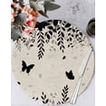 thumbnail image 1 of 13 Inch Round Placemats Set of 4, Spring Botanical Non Slip Heat Insulation PP Table Mats, Black Eucalyptus Butterfly Rustic Washable Place Mats for Kitchen Dining Party Table Decor, 1 of 7