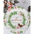 thumbnail image 1 of 13 Inch Round Placemats Set of 4, Spring Botanical Non Slip Heat Insulation PP Table Mats, Garden Birds Floral Leaves Gray Woodn Washable Place Mats for Kitchen Dining Party Table Decor, 1 of 7