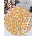 thumbnail image 1 of 13 Inch Round Placemats Set of 4, Spring Botanical Non Slip Heat Insulation PP Table Mats, Watercolor Floral Flowers Botanical Yellow Washable Place Mats for Kitchen Dining Party Table Decor, 1 of 7