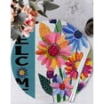 thumbnail image 1 of 13 Inch Round Placemats Set of 4, Spring Daisy Non Slip Heat Insulation PP Table Mats, Turquoise Modern Abstract Art Dots Floral Washable Place Mats for Kitchen Dining Party Table Decor, 1 of 7