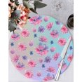 thumbnail image 1 of 13 Inch Round Placemats Set of 4, Spring Floral Non Slip Heat Insulation PP Table Mats, Purple Pink Blue Flower Summer Botanical Washable Place Mats for Kitchen Dining Party Table Decor, 1 of 7