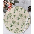 thumbnail image 1 of 13 Inch Round Placemats Set of 4, Summer Botanical Non Slip Heat Insulation PP Table Mats, Green Spring Floral Birds Rustic Washable Place Mats for Kitchen Dining Party Table Decor, 1 of 7
