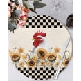 thumbnail image 1 of 13 Inch Round Placemats Set of 4, Sunflowers Rooster Non Slip Heat Insulation PP Table Mats, Farmhouse Vintage Black White Plaid Washable Place Mats for Kitchen Dining Party Table Decor, 1 of 7