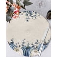 thumbnail image 1 of 13 Inch Round Placemats Set of 4, Thanksgiving Fall Non Slip Heat Insulation PP Table Mats, Eucalyptus Blue White Harvest Pumpkin Washable Place Mats for Kitchen Dining Party Table Decor, 1 of 7