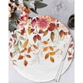 thumbnail image 1 of 13 Inch Round Placemats Set of 4, Thanksgiving Flowers Non Slip Heat Insulation PP Table Mats, Farmhouse Autumn Floral Leaves Washable Place Mats for Kitchen Dining Party Table Decor, 1 of 7