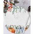 thumbnail image 1 of 13 Inch Round Placemats Set of 4, Thanksgiving Pumpkins Non Slip Heat Insulation PP Table Mats, Fall Eucalyptus Leaves Autumn Country Washable Place Mats for Kitchen Dining Party Table Decor, 1 of 7