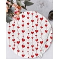 thumbnail image 1 of 13 Inch Round Placemats Set of 4, Valentine's Day Non Slip Heat Insulation PP Table Mats, Sweet Love Heart Lines Romantic Red Washable Place Mats for Kitchen Dining Party Table Decor, 1 of 7