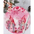 thumbnail image 1 of 13 Inch Round Placemats Set of 4, Valentine's Day Non Slip Heat Insulation PP Table Mats, Watercolor Gnomes Roses Love Romantic Washable Place Mats for Kitchen Dining Party Table Decor, 1 of 7