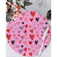 thumbnail image 1 of 13 Inch Round Placemats Set of 4, Valentines Love Heart Non Slip Heat Insulation PP Table Mats, Romantic Pink Red Black Washable Place Mats for Kitchen Dining Party Table Decor, 1 of 7