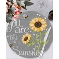 thumbnail image 1 of 13 Inch Round Placemats Set of 4, You Are My Sunshine Non Slip Heat Insulation PP Table Mats, Yellow Sunflowers Cute Bees Heart Grey Washable Place Mats for Kitchen Dining Party Table Decor, 1 of 7