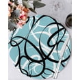 thumbnail image 1 of 13 Inch Round Placemats Set of 6, Aqua Geometric Non Slip Heat Insulation PP Table Mats, Modern Black White Striped Abstract Lines Washable Place Mats for Kitchen Dining Party Table Decor, 1 of 7
